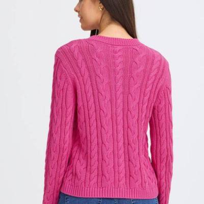 FRVIVIAN Cardigan 1 Very Berry on model BACK.jpg