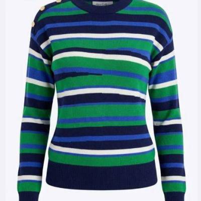 josie rich navy  emerald strip pullover.JPG